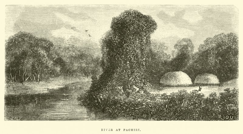 Rivier bij Pachiri door Edouard Riou