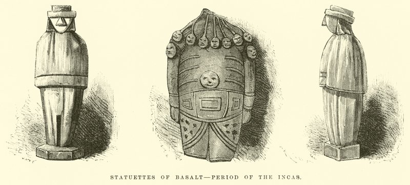 Beeldjes van basalt, periode van de Inca