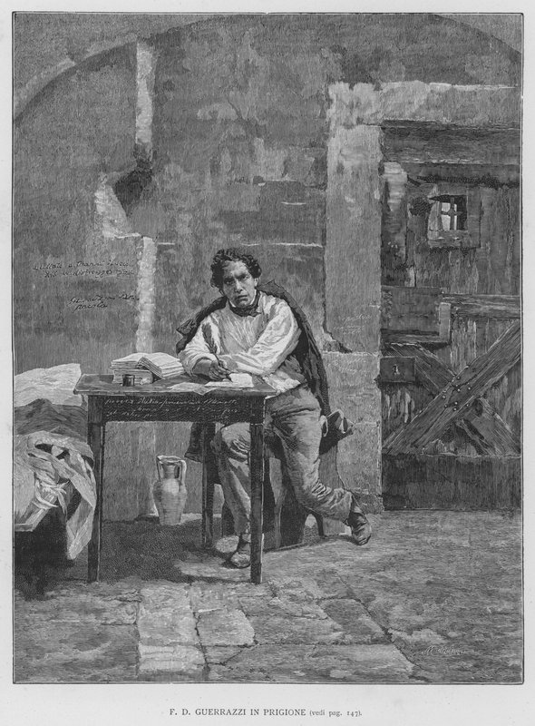 F D Guerrazzi in de gevangenis door Edouardo Matania