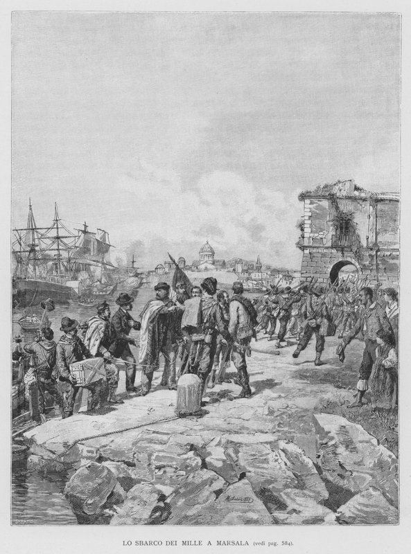 De Landing van de Duizend in Marsala door Edouardo Matania