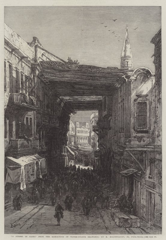 Een Straat in Caïro door Eduard Hildebrandt
