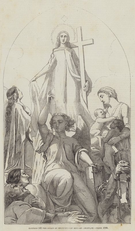 Cartoon, De geest van religie door Edward A. Armitage