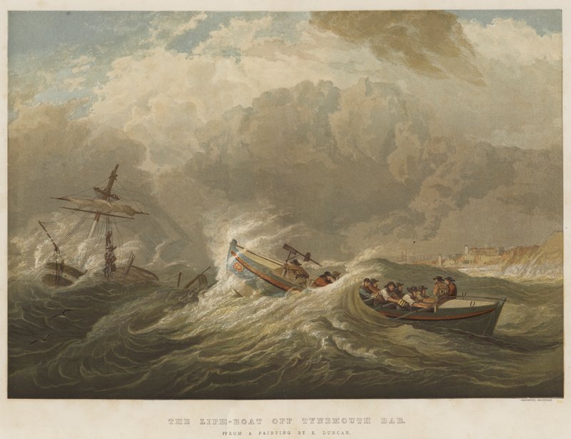 De reddingsboot bij Tynemouth Bar door Edward Duncan