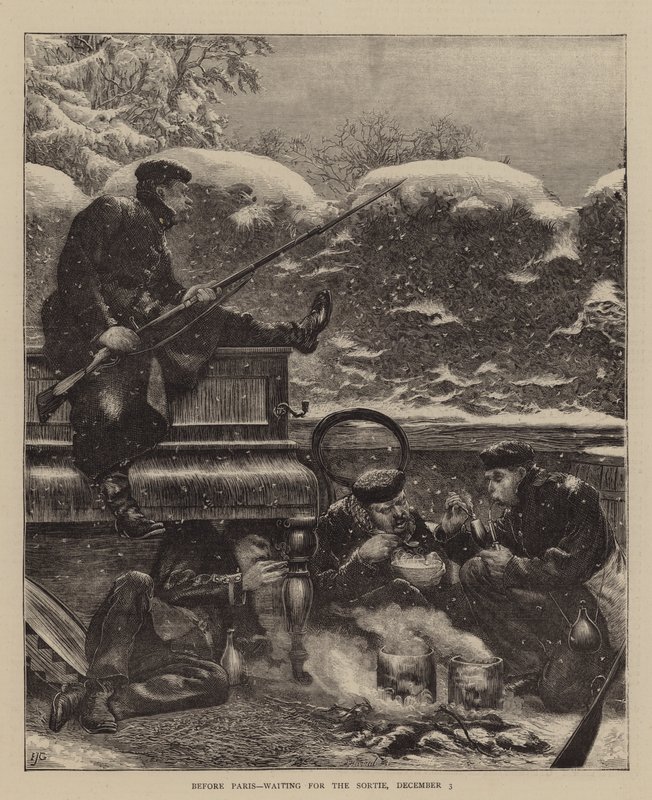Voor Parijs, wachtend op de sortie, 3 december door Edward John Gregory