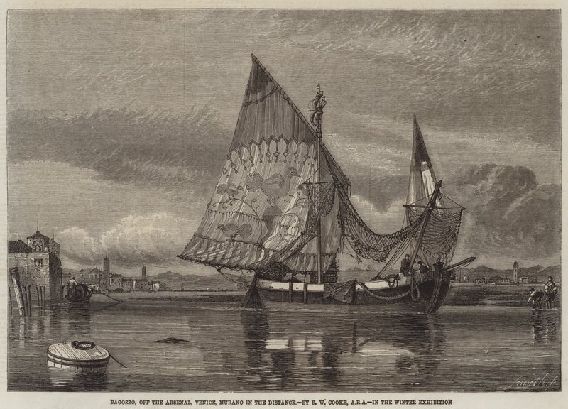 Bagozzo, bij het Arsenaal, Venetië, Murano in de Verte door Edward William Cooke
