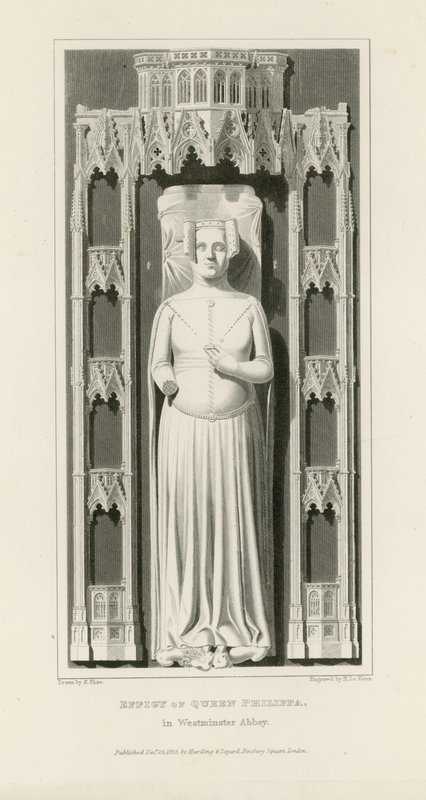 Beeld van koningin Philippa door Edward Blore