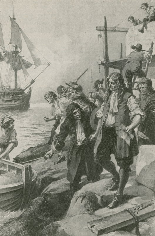 Winstanley ontvoerd door piraten (litho) door Edward Frederick Skinner