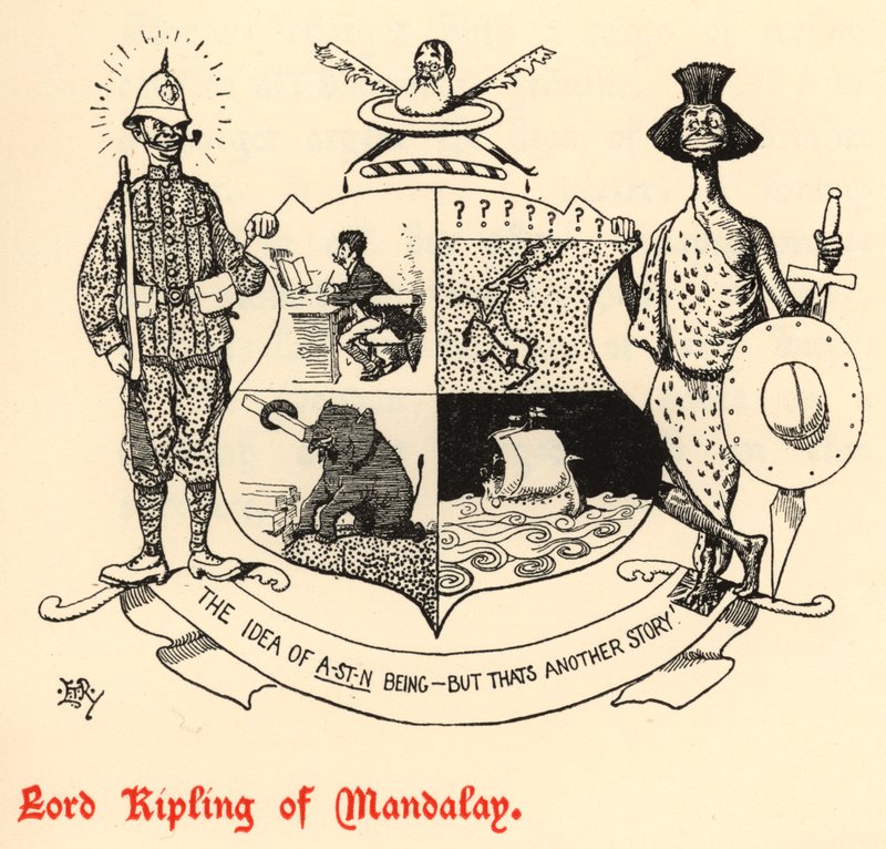 Lord Kipling van Mandalay (gravure) door Edward Tennyson Reed