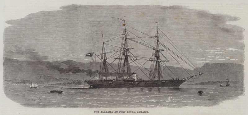 De Alabama in Port Royal, Jamaica door Edwin Weedon