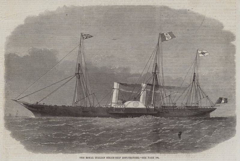 Het Koninklijke Italiaanse Stoomschip Esploratore door Edwin Weedon