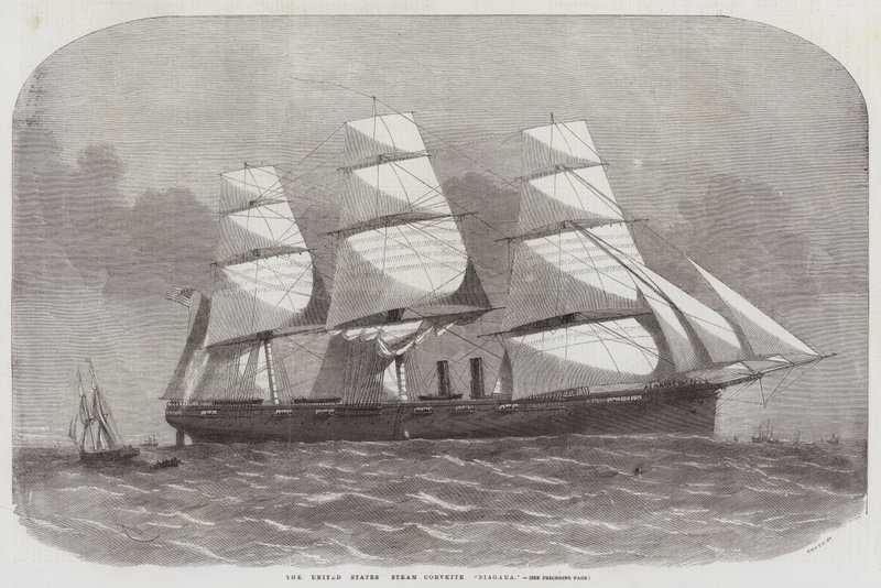 De Stoomkorvet Niagara van de Verenigde Staten door Edwin Weedon