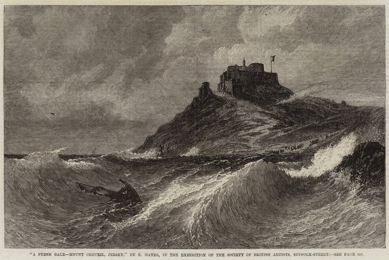 Een frisse bries, Mount Orgueil, Jersey door Edwin Hayes