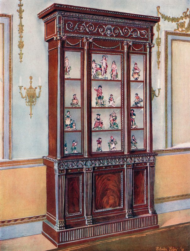 Gesneden Mahoniehouten China-Kasten--Adam Invloed door Edwin John Foley