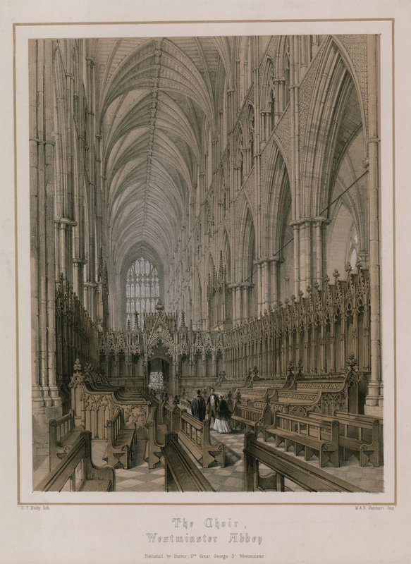 Het Koor, Westminster Abbey, Londen door Edwin Thomas Dolby