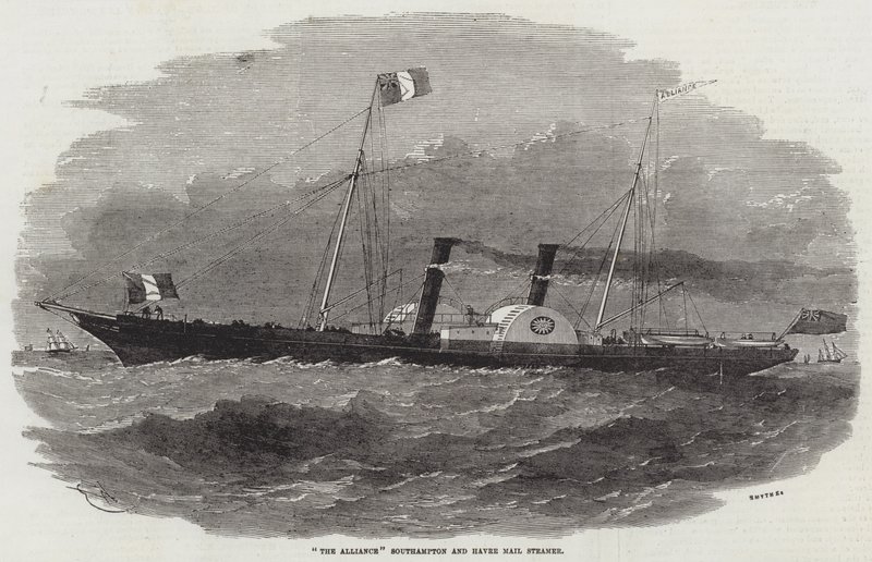 De Alliantie Southampton en Havre Mail Stoomboot door Edwin Weedon