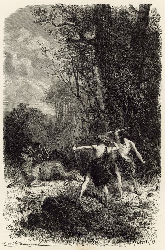 De jacht in de tijd van het rendier door Emile Antoine Bayard