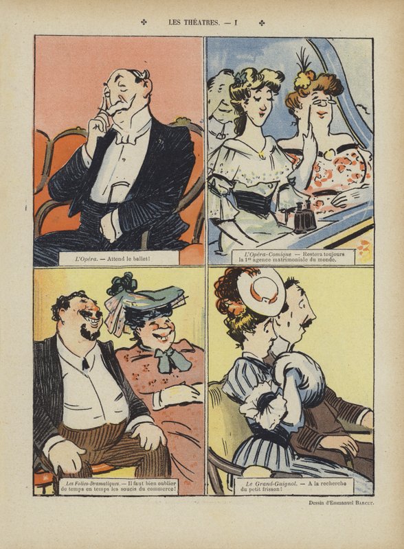 Theaters. Illustratie voor Le Rire door Emmanuel Barcet