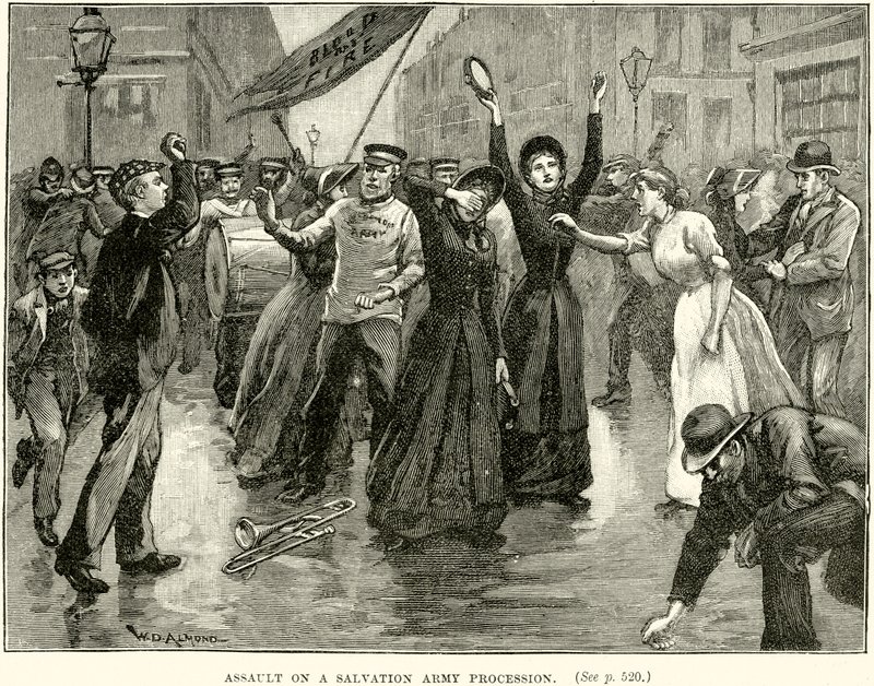 Aanval op een Processie van het Leger des Heils door English School