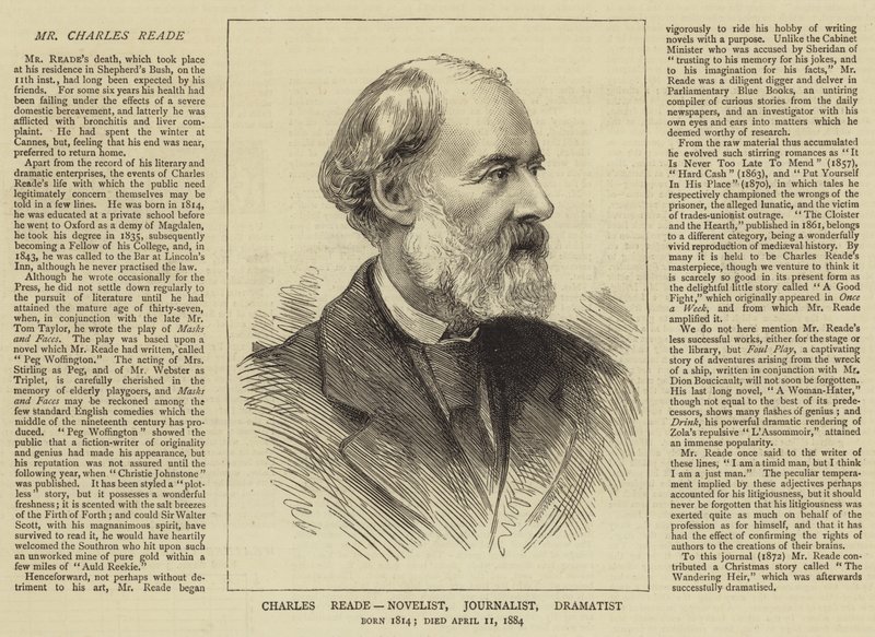Charles Reade, romanschrijver, journalist, dramaturg door English School