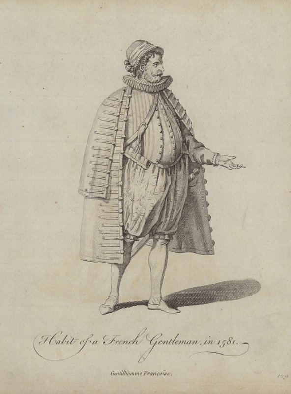 Kleding van een Franse Edelman in 1581 door English School