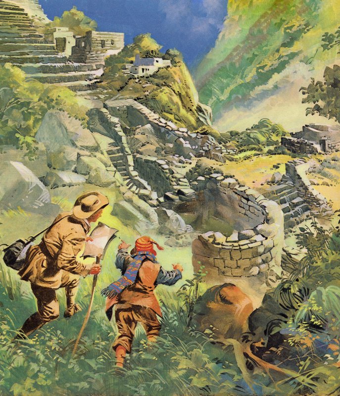 Hiram Bingham ontdekt de verloren Inca-stad Machu Picchu in Peru door English School