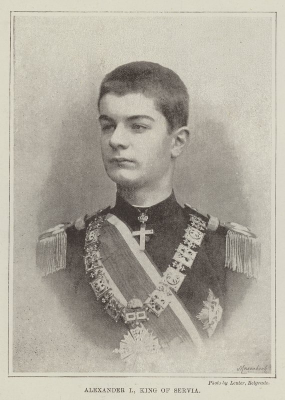 Alexander I, koning van Servië door English Photographer
