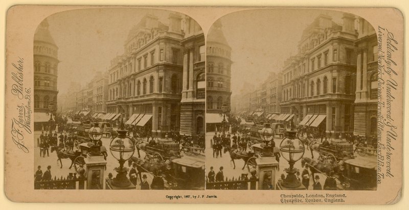 Cheapside, Londen; stereoscopisch beeld door English Photographer
