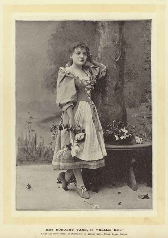 Miss Dorothy Vane in Haddon Hall door English Photographer