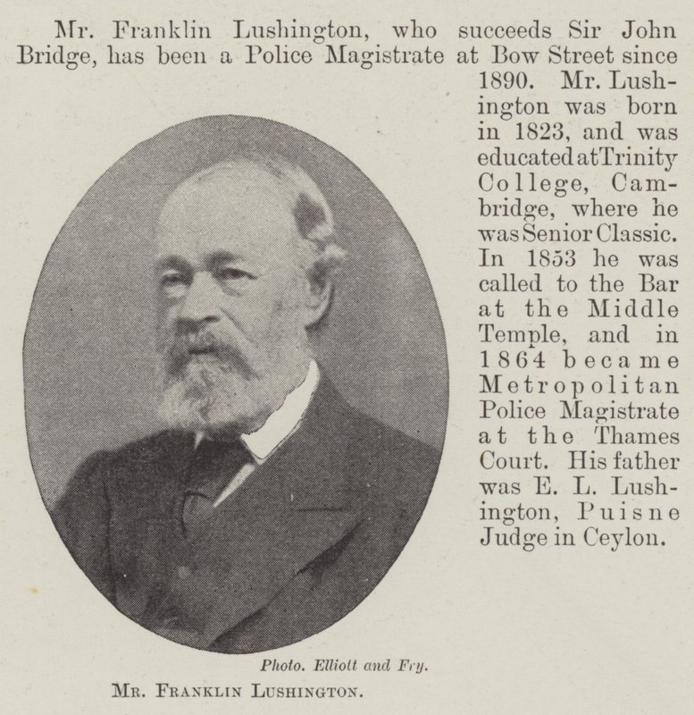 Mr Franklin Lushington door English Photographer
