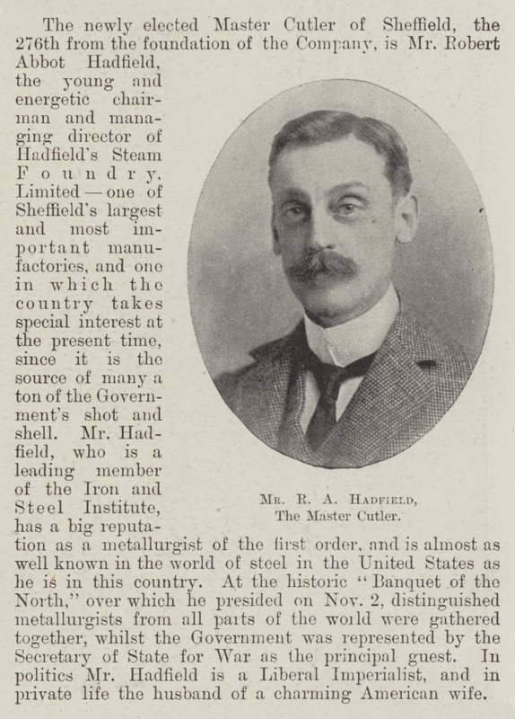 Mr. R. A. Hadfield, de Meester Snijder door English Photographer