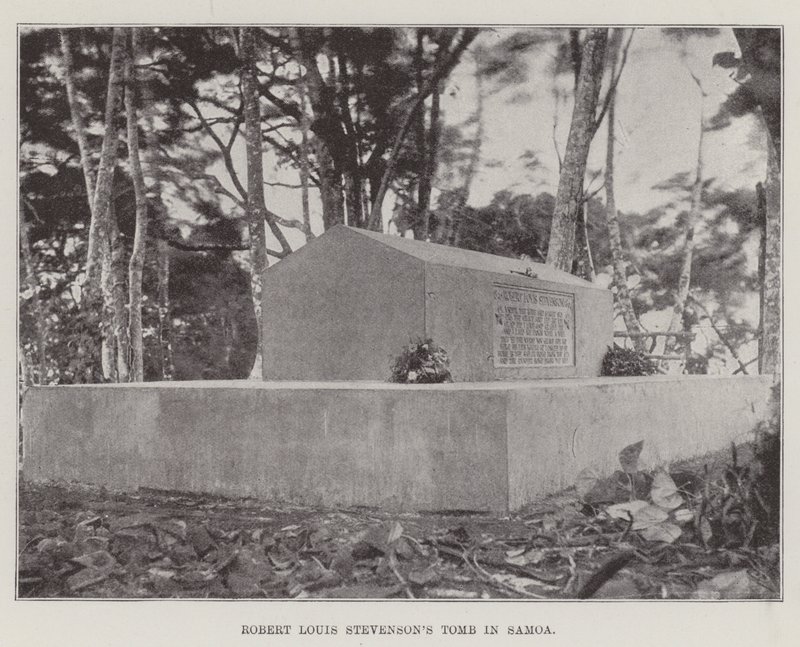 Graf van Robert Louis Stevenson in Samoa door English Photographer