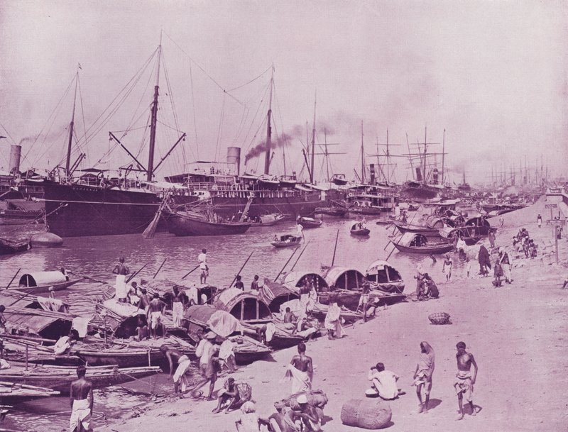 Scheepvaart in de Hooghly, Calcutta door English Photographer