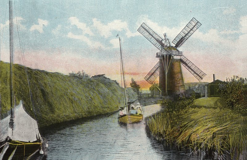 Staithe en Molen, Horsey Dyke door English Photographer