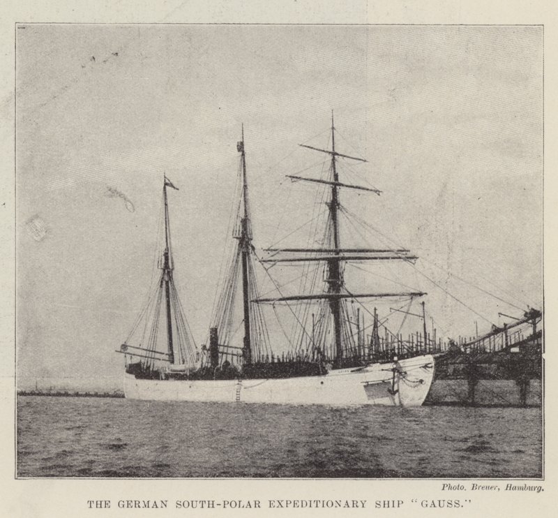 Het Duitse Zuidpool-Expeditie Schip Gauss door English Photographer