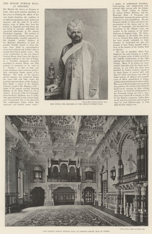 De Indiase Durbar Hal in Osborne door English Photographer