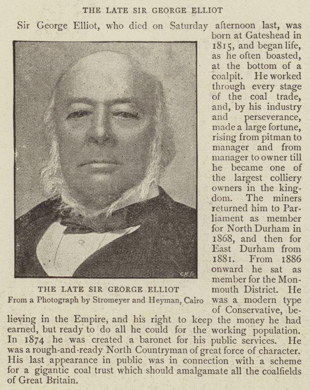 De Wijlen Sir George Elliot door English Photographer