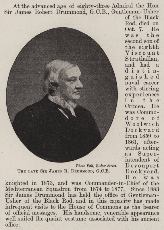 De overleden Sir James R Drummond, GCB door English Photographer