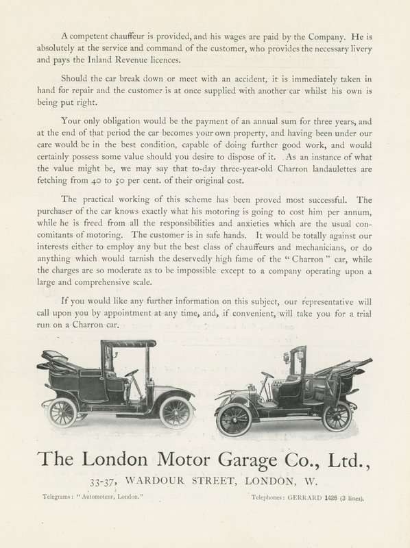 The London Motor Garage Co door English Photographer