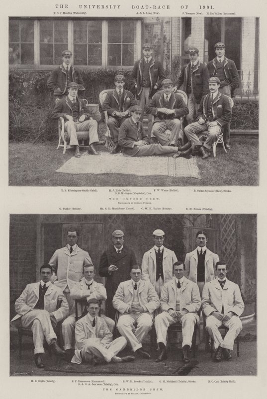 De Universiteitsbootrace van 1901 door English Photographer