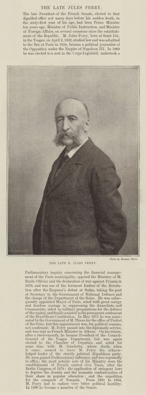 De overleden M Jules Ferry door English Photographer