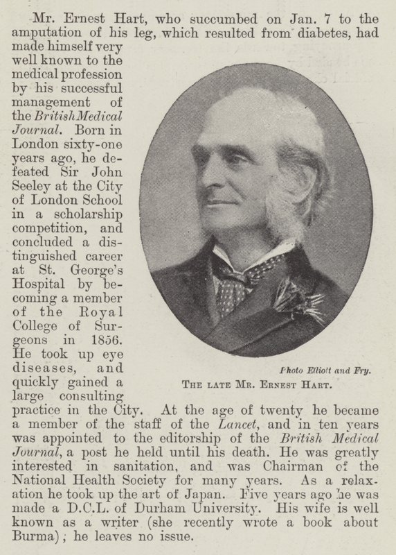 Wijlen Mr Ernest Hart door English Photographer