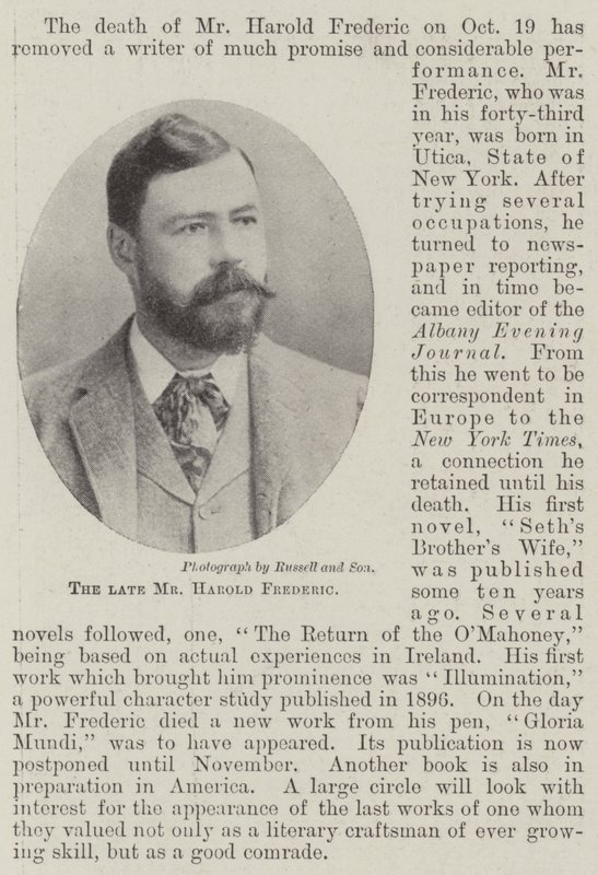 De wijlen Mr. Harold Frederic door English Photographer
