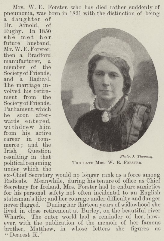 De wijlen mevrouw W E Forster door English Photographer
