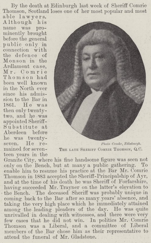 De wijlen Sheriff Comrie Thomson, QC door English Photographer
