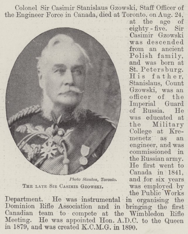 De wijlen Sir Casimir Gzowski door English Photographer