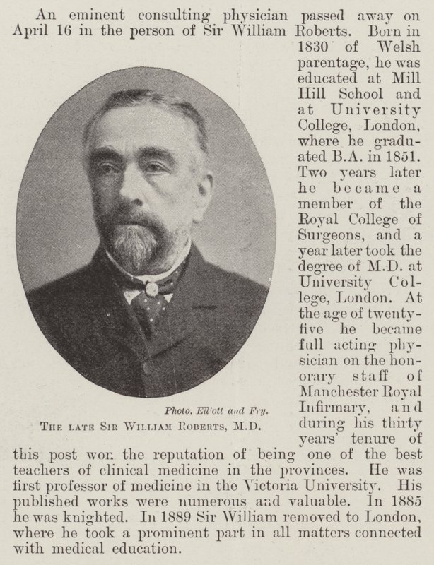 De overleden Sir William Roberts, MD door English Photographer