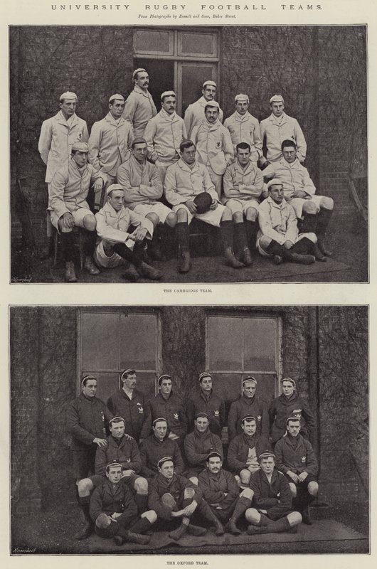 Universitaire rugbyteams door English Photographer