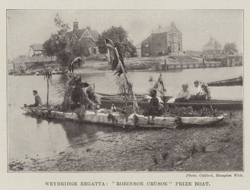 Weybridge Regatta, Robinson Crusoe Prijsboot door English Photographer