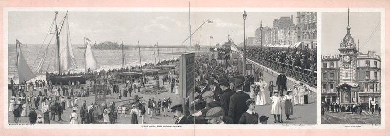 Een Bank Holiday Scene op Brighton Beach door English School