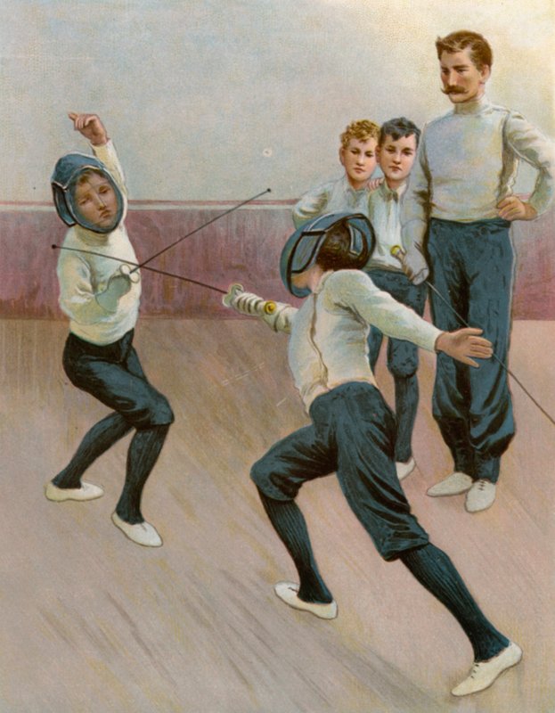 Een duel met de degen door English School